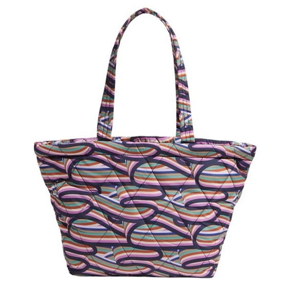 Vera Bradley Outlet Small East West Tote, ultralight Retro Ribbon, NWT - Picture 4 of 7